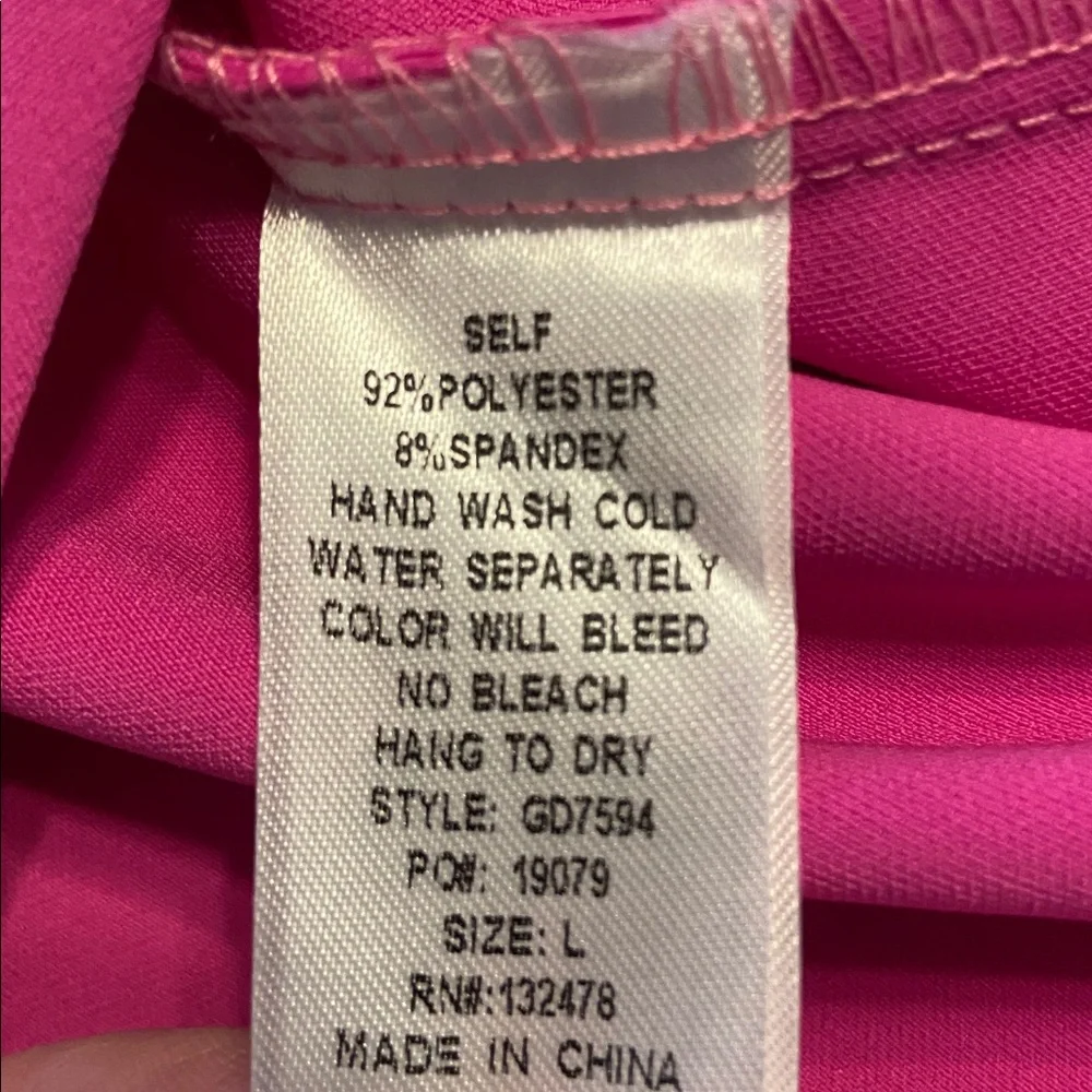 Glam Vibrant Pink Midi /Maxi Dress size L length 50” bust 32” brand new - Picture 6 of 8